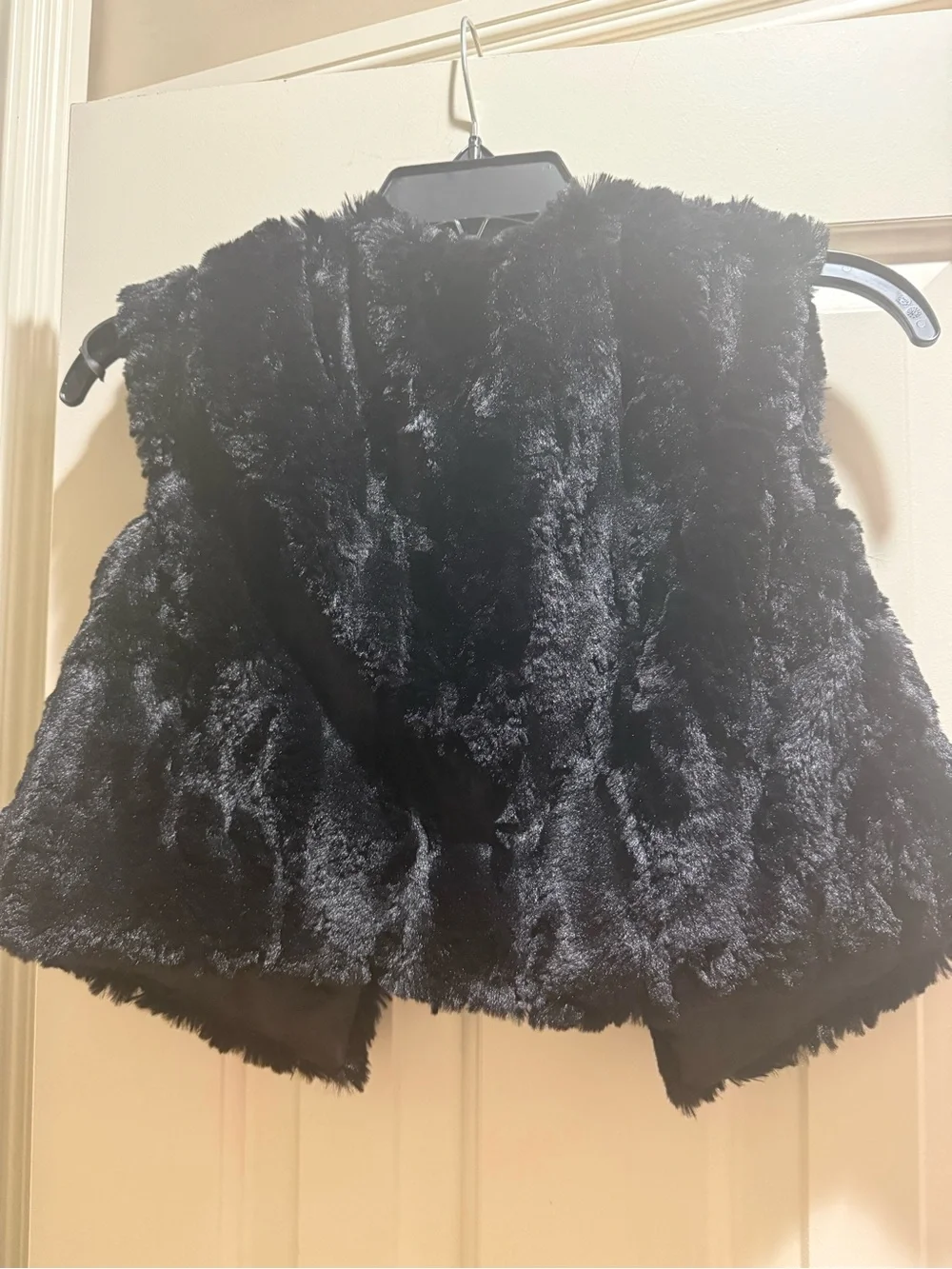 Cat & Jack Black Faux Fur Girls Vest